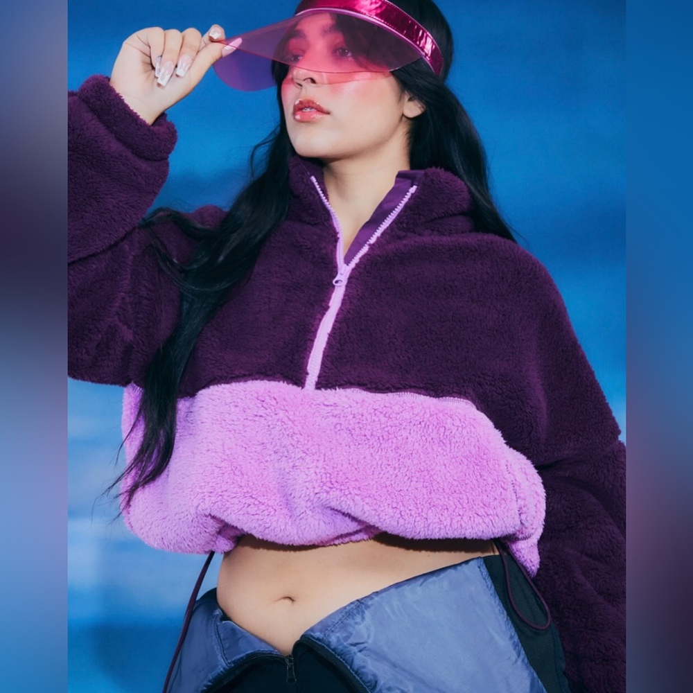 NEW Warm Teddy Quarter Zip in Frosted Plum Colorblock by Parade Underwear